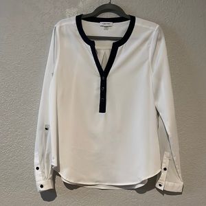 White and black blouse